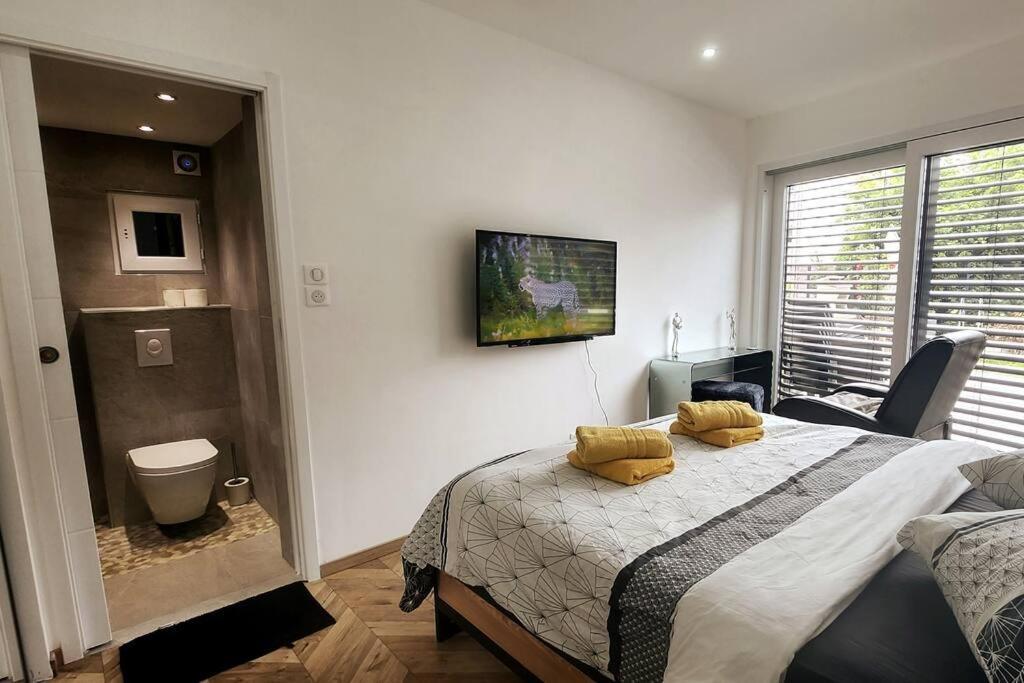 Suite Prestige Logement Neuf Avec Spa Et Ecran De Cinema En Rez De Jardin Colmar Exterior foto